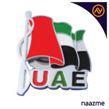 UAE national flag badges backside with metal MNND-46